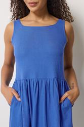 M&Co Blue Linen Midi Dress | M&Co 5