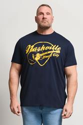 BadRhino Big & Tall Navy Blue Nashville Graphic T-Shirt | BadRhino 3