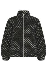 PixieGirl Petite Women's Black Polka Dot Funnel Neck Jacket | PixieGirl 5