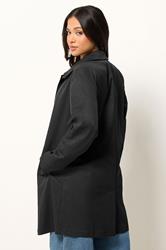 PixieGirl Petite Women's Black Midi Car Coat | PixieGirl 2