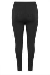 YOURS Plus Size Black Ribbed Leggings