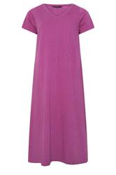 EVANS Plus Size Purple Cotton Midi Dress | Evans 5