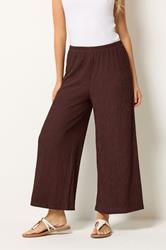 M&Co Rust Brown Wide Leg Cropped Trousers | M&Co 1