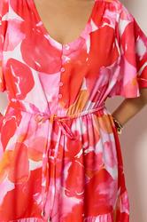 YOURS Plus Size Pink Tiered Floral Dress | Yours Clothing 5