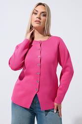 LIMITED COLLECTION Plus Size Cobalt Pink Compacted Knit Cardigan | Yours Clothing 3