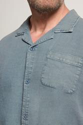 BadRhino Big & Tall Blue Acid Wash Cotton Shirt | BadRhino 5