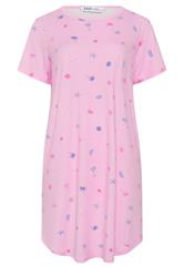 YOURSET 2 PACK Plus Size Pink Soft Touch Palm Tree Nightdresses | Yours Clothing 9