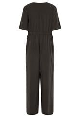 M&Co Petite Chocolate Brown Tie Waist Jumpsuit | M&Co 6