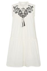 PixieGirl Petite Women's White Tiered Cotton Smock Mini Dress | PixieGirl 5
