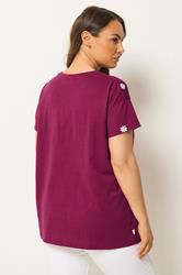 YOURS Plus Size Pink Embroidered Daisy T-Shirt | Yours Clothing 2