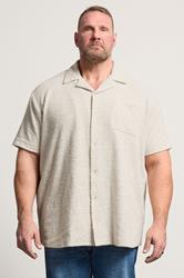 BadRhino Big & Tall Natural Brown Short Sleeve Textured Jersey Shirt | BadRhino 1