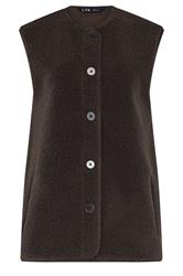 LTS Tall Women's Chocolate Brown Sherpa Gilet | Long Tall Sally 1