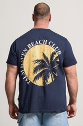 BadRhino Big & Tall Navy Blue 'Palm Beach Club' Graphic T-Shirt | BadRhino 1