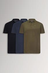 BadRhino 3 Pack Black & Navy Blue Plain Polo Shirts | BadRhino 3