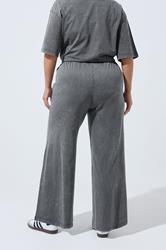 LIMITED COLLECTION Plus Size Grey Acid Wash Wide Leg Trousers | Yours Clothing 2