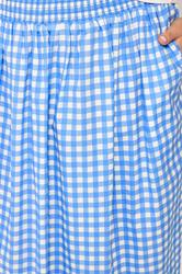 YOURS Plus Size Blue Gingham Maxi Skirt | Yours Clothing 4