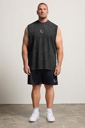 IronRhino Big & Tall Black Acid Wash Old English Vest | BadRhino 1