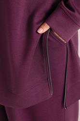 EVANS Plus Size Set Berry Red Luxe Sweatshirt & Joggers | Evans 6