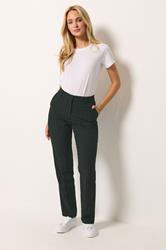 M&Co Black Pinstripe Tailored Straight Leg Trousers | M&Co 1