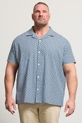 BadRhino Big & Tall Blue Geometric Poplin Shirt | BadRhino 1