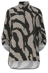 M&Co – Hemd in Grau und Schwarz mit Animalprint