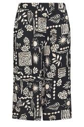YOURS Plus Size Black Floral Print Textured Culottes | Yours Clothing 5