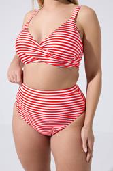 LIMITED COLLECTION Plus Size Red Stripe Bikini Briefs | Yours Clothing 5