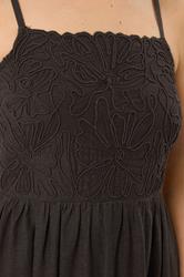 LTS Tall Women's Chocolate Brown Linen Embroidered Midi Dress | Long Tall Sally 5