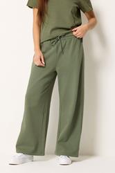 M&Co Petite Khaki Green Wide Leg Joggers | M&Co 1