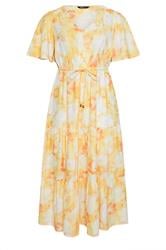 YOURS Curve Yellow Tiered Floral Dress