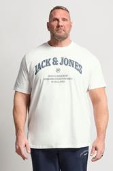 JACK & JONES Big & Tall Cloud White Graphic T-Shirt | BadRhino 3