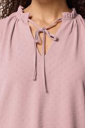 M&Co Pink Pastel Tie Neck Frill Sleeve Blouse | M&Co 5