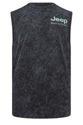 BadRhino Big & Tall Black Extra Long Acid Wash 'Jeep' Graphic Vest | BadRhino 1
