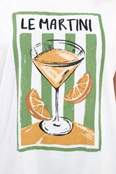 LTS Tall Women's White Martini Graphic Cotton Oversized T-Shirt | Long Tall Sally 6