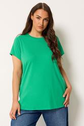 YOURS Plus Size Green Core Basic T-Shirt | Yours Clothing 3