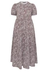 YOURS Curve Brown Paisley Tiered Maxi Dress