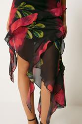 STAR Black Floral Ruffle Midi Dress | StarByJM 4