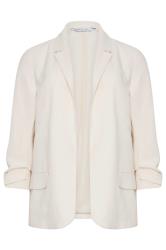 M&Co Ivory White Ruched Sleeve Linen Blazer | M&Co 6