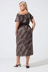 LIMITED COLLECTION Plus Size Brown Leopard Frill Dress | Yours Clothing 2