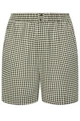YOURS Plus Size Brown Gingham Shorts | Yours Clothing 1
