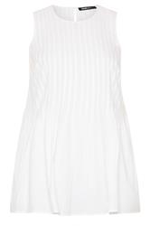 YOURS Curve White Pleated Peplum Cami Vest
