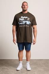 BadRhino Big & Tall Brown Extra Long 'Vintage Parts' Graphic T-Shirt | BadRhino 1