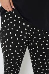YOURS Plus Size Black Polka Dot Wide Leg Pyjama Bottoms | Yours Clothing 4