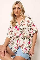 YOURS Plus Size White Floral Button Up | Yours Clothing 3