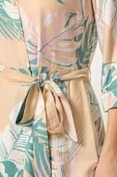 M&Co Pink & Green Abstract Floral Belted Tunic Shirt | M&Co 4