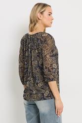 LTS Tall Women's Black Paisley Chiffon Blouse | Long Tall Sally 2