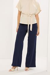 STAR Navy Blue Seam Detail Wide Leg Trousers | StarByJM 1