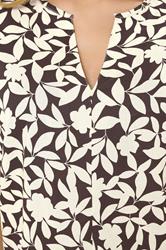 M&Co Brown Floral Notch Neck Blouse | M&Co 6