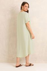 EVANS Plus Size Cream Pleat Midi Dress | Evans 4