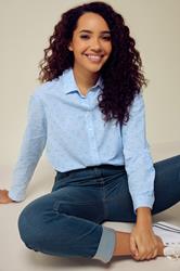 M&Co Blue Striped Dobby Shirt | M&Co 3
